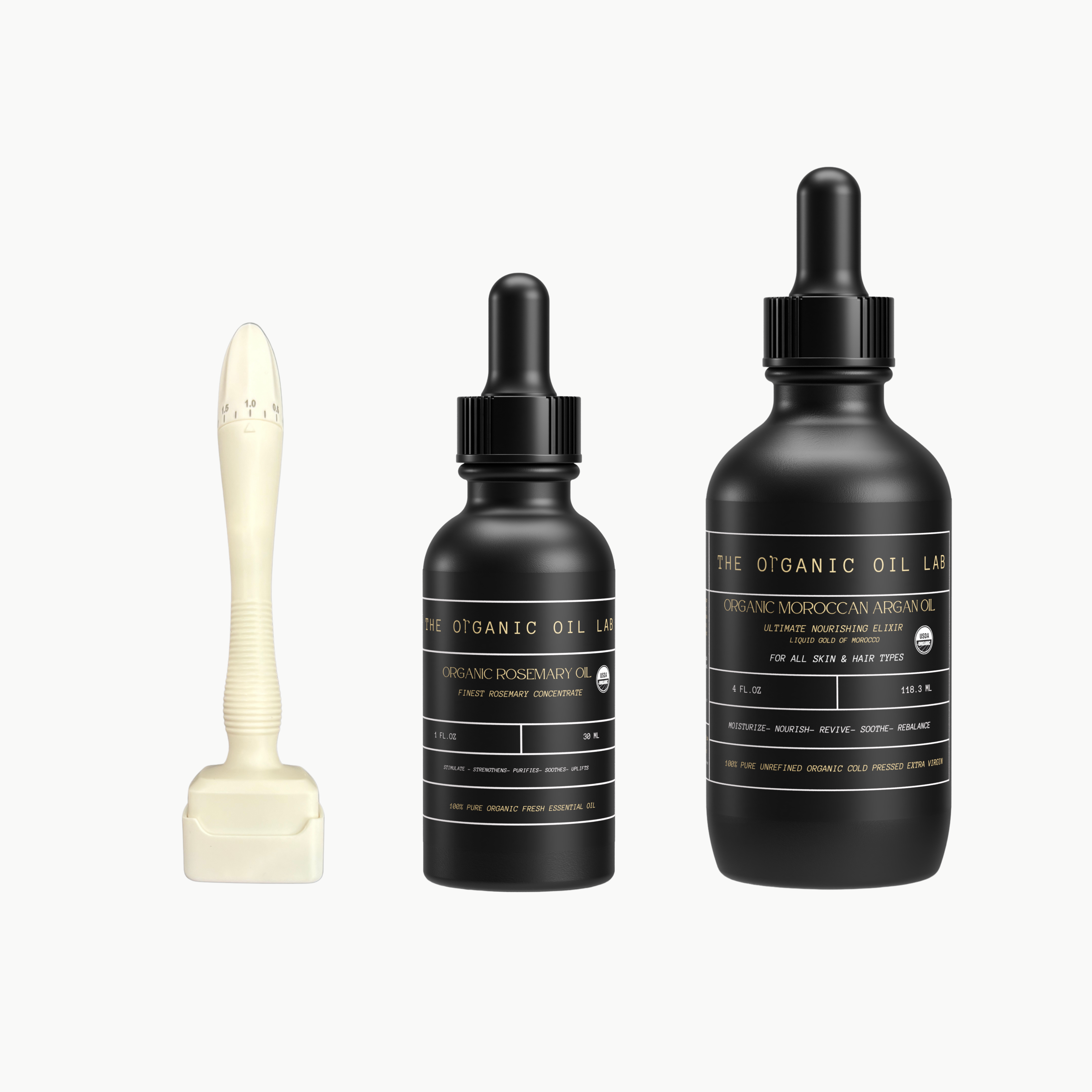 Ultimate Hair Growth & Skin Rejuvenation Bundle with Rosemary Oil, Argan Oil & Derma Stamp