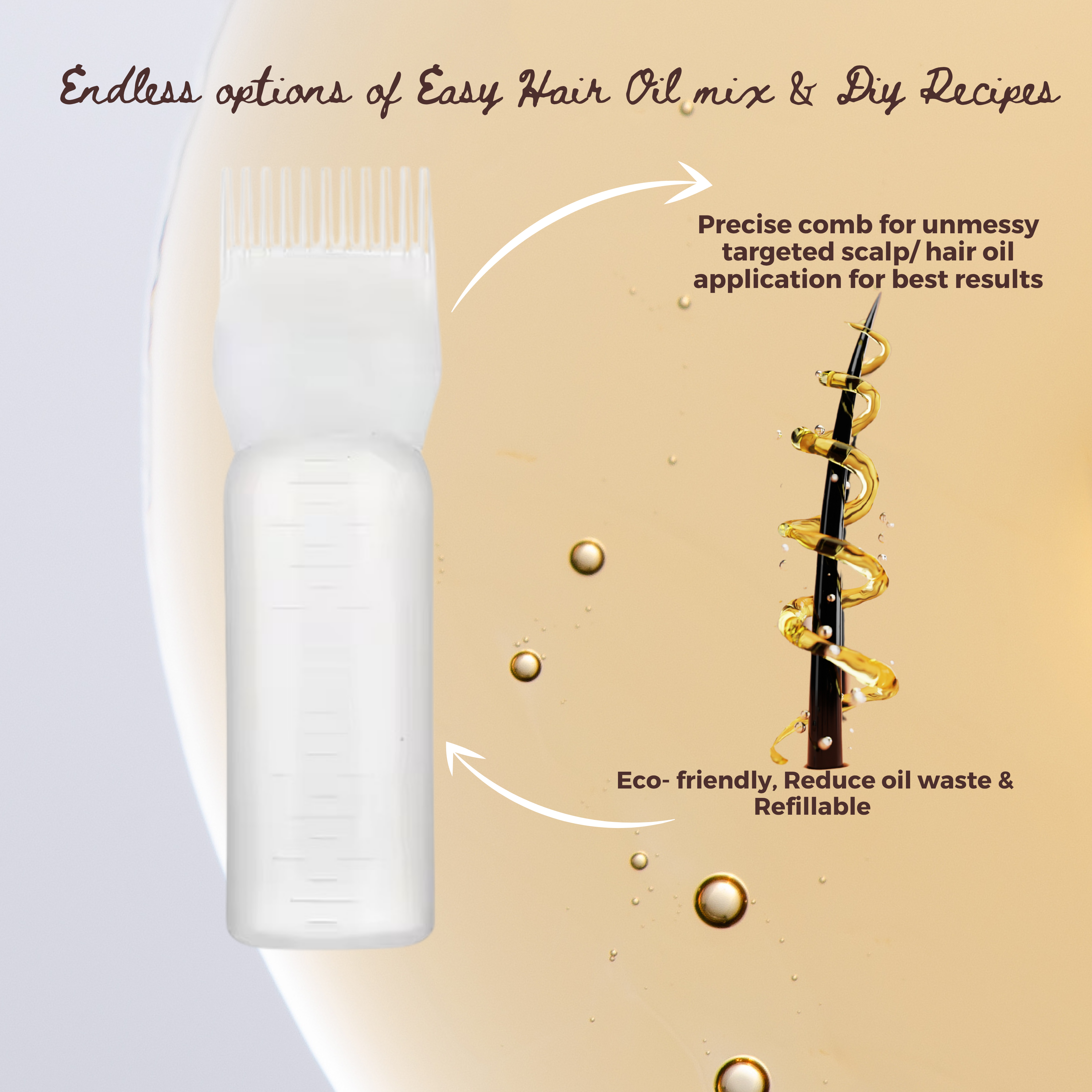 Precise Refillable Hair Oil Applicator | Easy Scalp Care