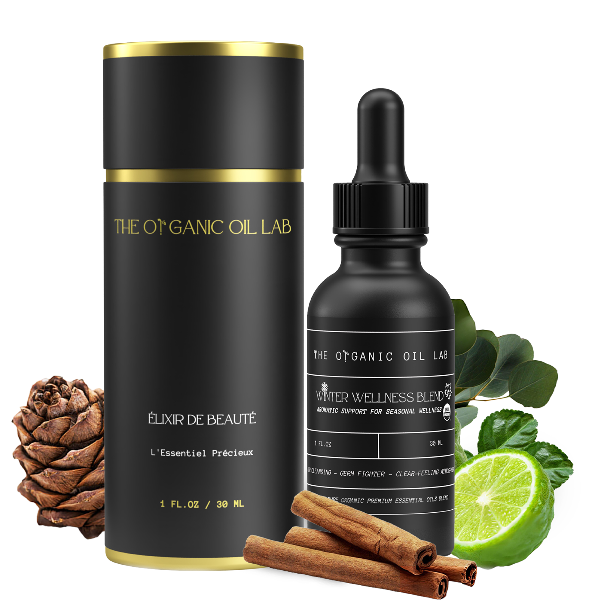 Winter Wellness Blend - 100% Pure USDA Organic Essential Oil for Aromatic Defense & Air Purification - Seasonal Support, Focus, & Cozy Atmosphere - 1 oz Diffuser Oil