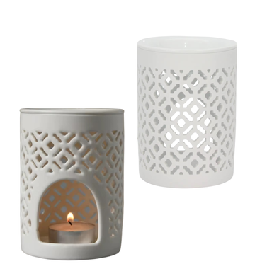 Ceramic Wax Melt & Essential Oil Burner - Double Coated for Extended Scent Life & Durability - Aromatherapy Diffuser, Tealight Candle Holder for Home Decor, Christmas Gift