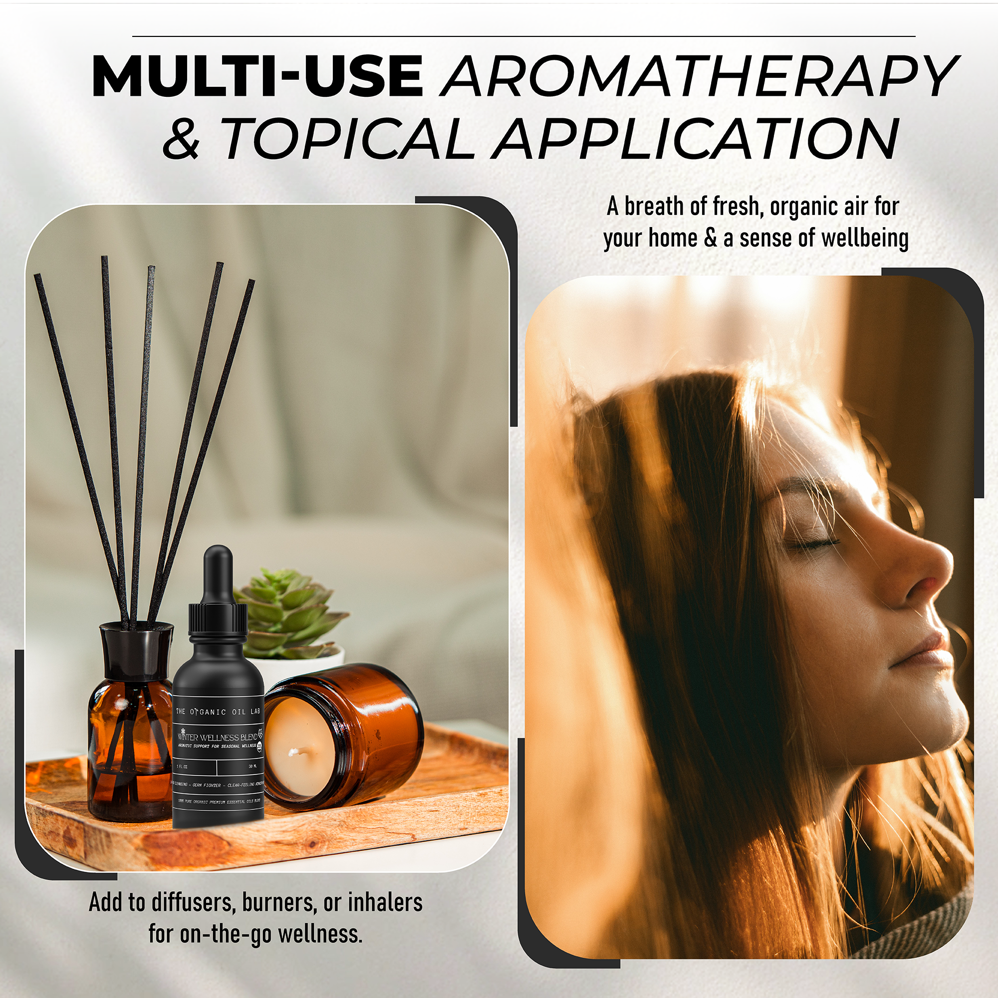 Winter Wellness Blend - 100% Pure USDA Organic Essential Oil for Aromatic Defense & Air Purification - Seasonal Support, Focus, & Cozy Atmosphere - 1 oz Diffuser Oil