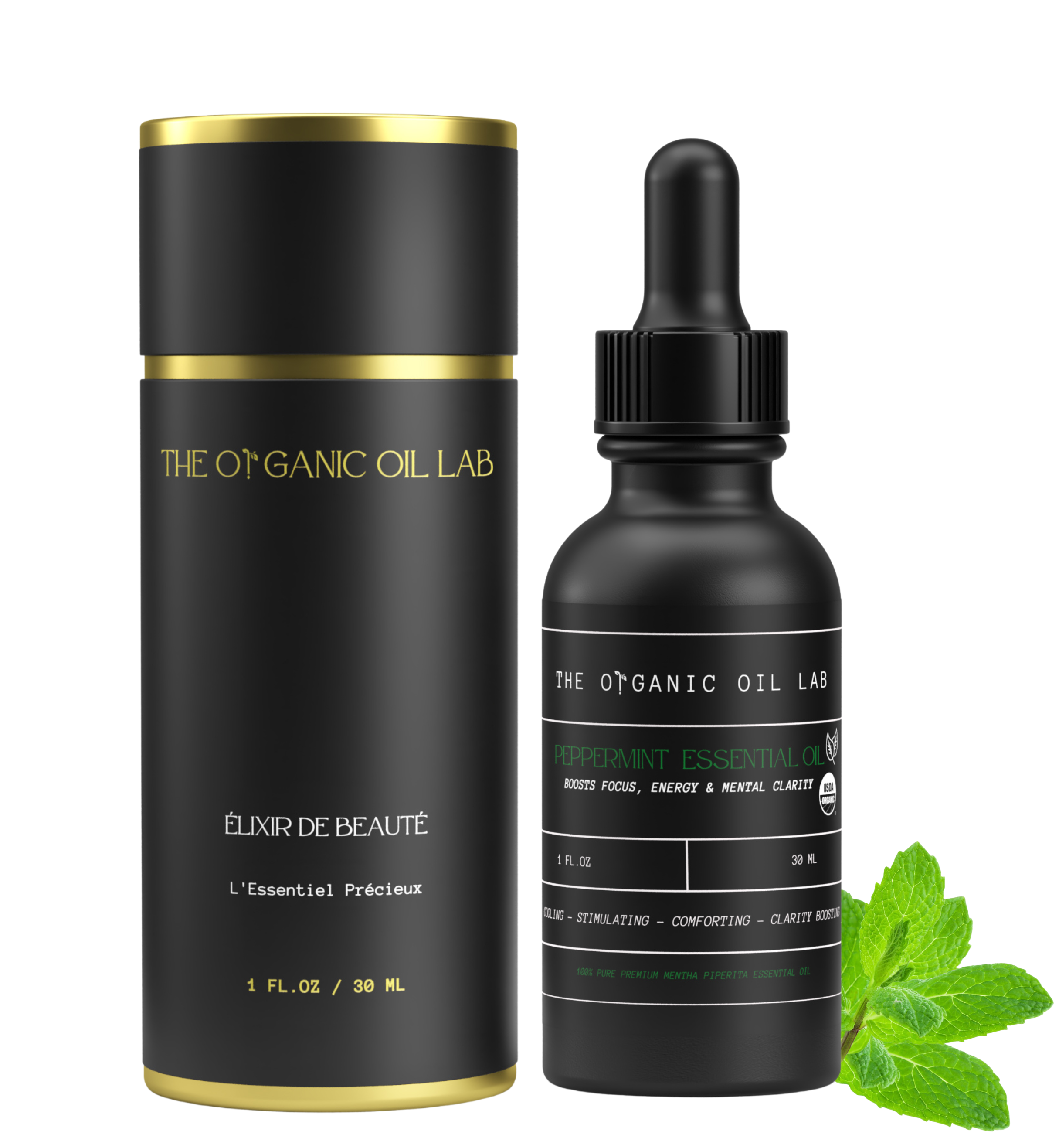 Organic Peppermint Essential Oil - 100% Pure USDA Organic Oil for Aromatherapy Diffuser - Cooling, Focus, Energy, Clarity & Scalp Health